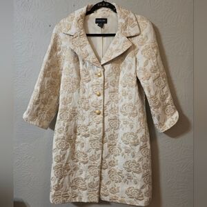 Vintage Focus 2000 Gold Brocade Dress Jacket 8